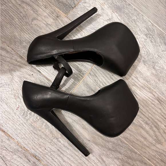 GLAZE extra high  black Maryjane platform stiletto HEELS size 6 - Picture 4 of 8